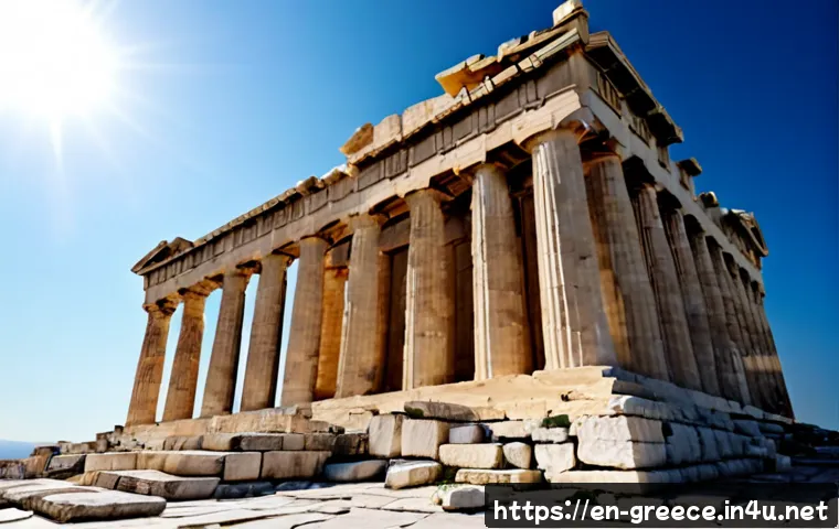 Home 17 파르테논 신전 역사 - Photorealistic wide-angle view of the Parthenon on the Acropolis in Athens at golden sunrise, weathe...